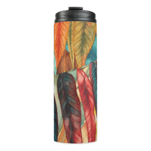 ongebruikelijke gestileerde herfstbladkleuren mode thermosbeker