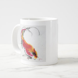 Ongebruikelijke haan. Calligrafie en waterverf. Jumbo Beker
