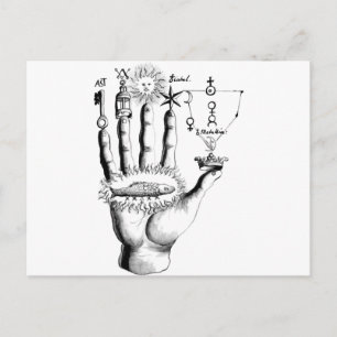 Ongebruikelijke hand Sun Alchemy Steampunk Briefkaart