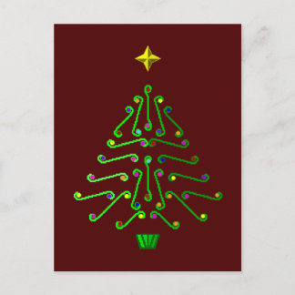 Ongebruikelijke pixel art kerstboom feestdagenkaart