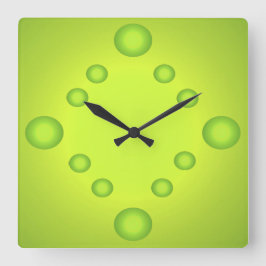 Ongebruikelijke Pop Art Limoen Suns Clock Green 4 Vierkante Klok