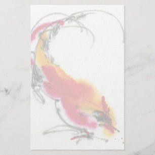 Ongebruikelijke Rooster. Calligrafie en waterverf. Briefpapier