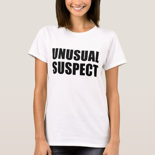 Ongebruikelijke verdachte Nevelty Funny Criminele T-shirt (Voorkant)