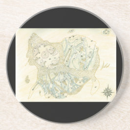 Ongeëtiketteerde kaart van Trino Zandsteen Onderzetter