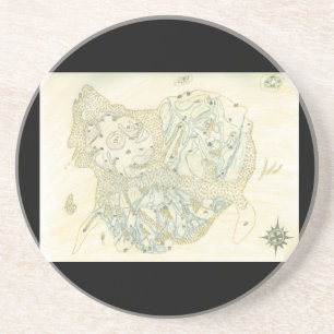 Ongeëtiketteerde kaart van Trino Zandsteen Onderzetter