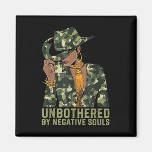 Ongehinderd Westerne Zwarte Cowgirl Camo Camouflag Magneet