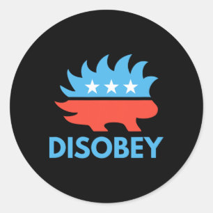 Ongehoorzaam Libertarische Porcupine Weerstaan Tir Ronde Sticker