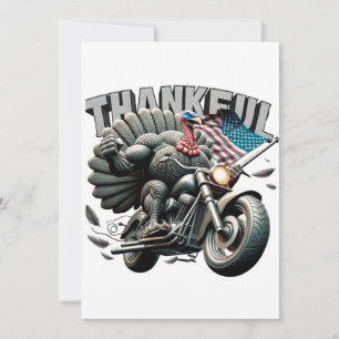 Ongehoorzame Thanksgiving-kalkoen die op een motor Kaart
