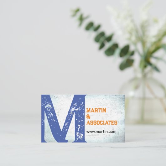 ongekend blauw en oranje gewaagd grijsstijl visitekaartje (Staand voorkant)