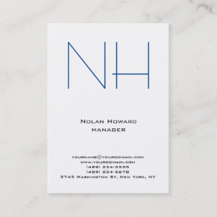 Ongekend eenvoudig blauw monogram visitekaartje