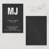 Ongekend grijs, groot monogram visitekaartje (Voorkant / Achterkant)