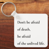 Ongeleefde leven - minimalistisch typografisch ont sleutelhanger (Voorkant)