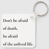 Ongeleefde leven - minimalistisch typografisch ont sleutelhanger (Achterkant)