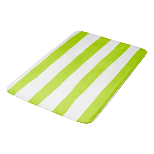 Ongelijke strepen in Lime Groen en Wit Badmat (Gekanteld)