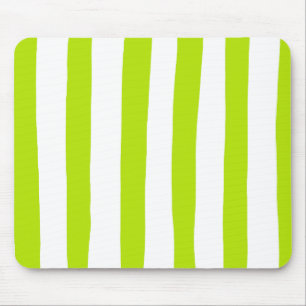 Ongelijke strepen in Lime Groen en Wit Muismat