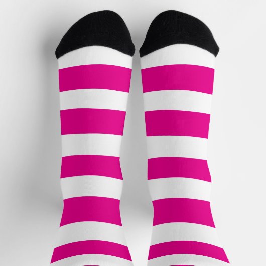 Ongelijke strepen in magenta en wit sokken (Top)