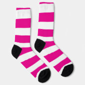 Ongelijke strepen in magenta en wit sokken (Rechts)