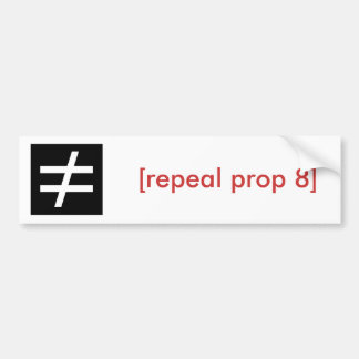 ongelijkheid/intrekkingsvoorstel 8 bumpersticker