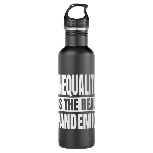 Ongelijkheid is de echte pandemie waterfles (Voorkant)