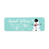 Ongelofelijk, cool, blauw kerstsnowman-label etiket (Voorkant)