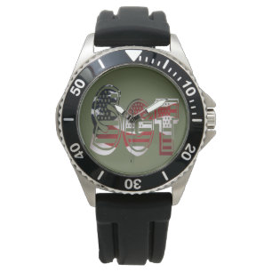 Ongelofelijk patriottisch militair uniek horloge