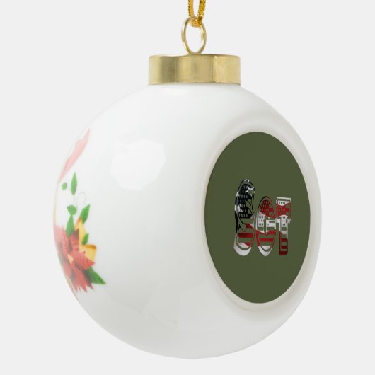 Ongelofelijk patriottisch militair uniek keramische bal ornament (Links)