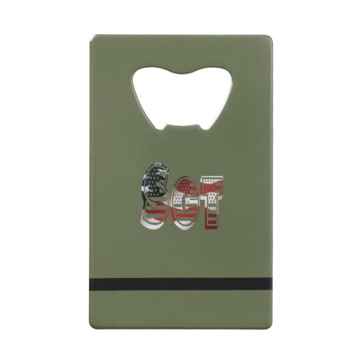 Ongelofelijk patriottisch militair uniek kredietkaart flessenopener (Achterkant)