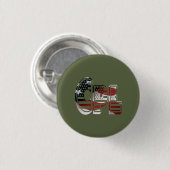 Ongelofelijk patriottisch militair uniek ronde button 3,2 cm (Voorkant /achterkant)