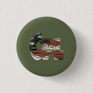 Ongelofelijk patriottisch militair uniek ronde button 3,2 cm