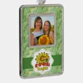 Ongelofelijke Dochtersoonbloemen en bijen Verzilverd Kader Ornament (Rechts)