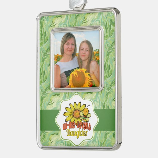 Ongelofelijke Dochtersoonbloemen en bijen Verzilverd Kader Ornament (Links)