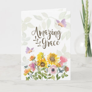 Ongelofelijke Grace Flowers en Butterflies Scripti Kaart