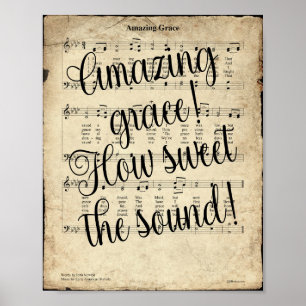 Ongelofelijke Grace Scripted Hymn Print
