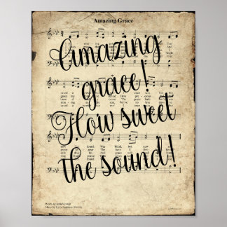 Ongelofelijke Grace Scripted Hymn Print