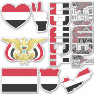 Ongelofelijke Jemenitische vormen van nationale sy Sticker