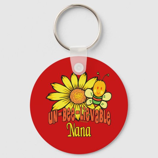 Ongelofelijke Nana-zonnebloemen Sleutelhanger (Voorkant)