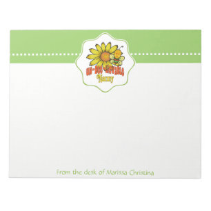 Ongelofelijke nanny-zonnebloemen en -bijen notitieblok