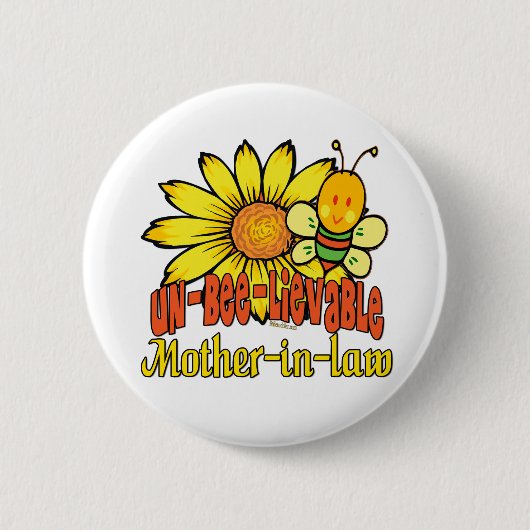 Ongelofelijke soondbloemen voor schoonmoeder ronde button 5,7 cm (Voorkant)