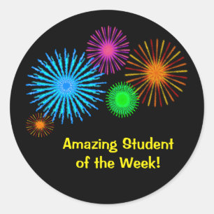 Ongelofelijke student van de week ronde sticker