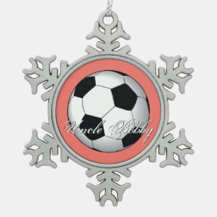 Ongelooflijk budgetmonogram voor sportsport tin sneeuwvlok ornament