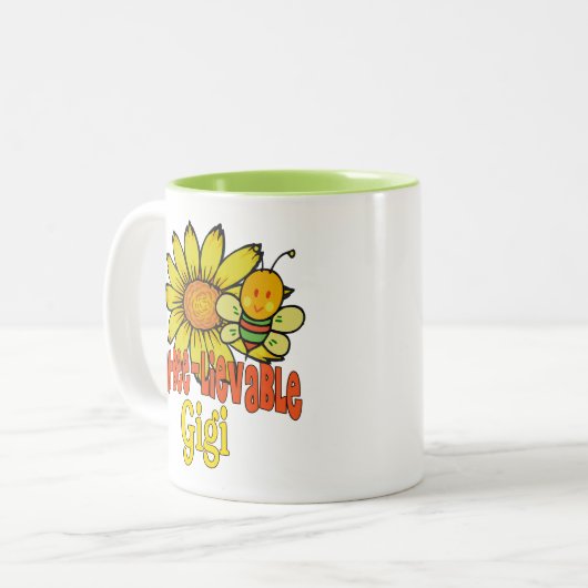 Ongelooflijk Gigi Sunflower en Bijen Bijen Tweekleurige Koffiemok (Voorkant links)