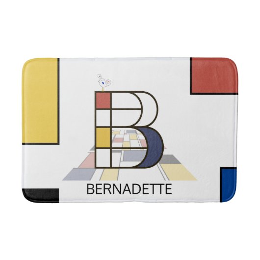 Ongelooflijk neoplasticisme Art Monogram. Brief B Badmat (Voorkant)
