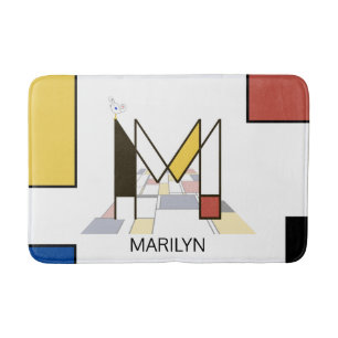Ongelooflijk neoplasticisme Art Monogram. Brief M Badmat