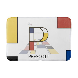 Ongelooflijk neoplasticisme Art Monogram. Brief P Badmat