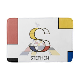 Ongelooflijk neoplasticisme Art Monogram. Brief S Badmat
