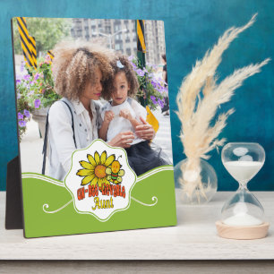 Ongelooflijk tante Sunflower en bijen Fotoplaat