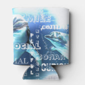 Ongelooflijke Dolphins Typografie Blikjeskoeler (Achterkant)