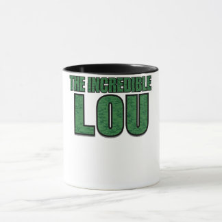 Ongelooflijke Lou - Groene Baksteenpatroon Typogra Mok