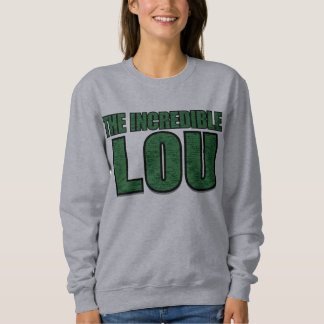 Ongelooflijke Lou - Groene Baksteenpatroon Typogra Trui