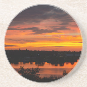 Ongelooflijke zonsondergang op het Manistemeer Zandsteen Onderzetter